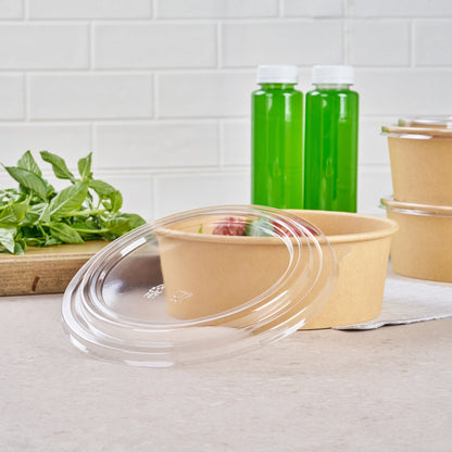 Bio Tek Round Clear Plastic Take Out Container Lid - Fits 44 oz - 200 count box