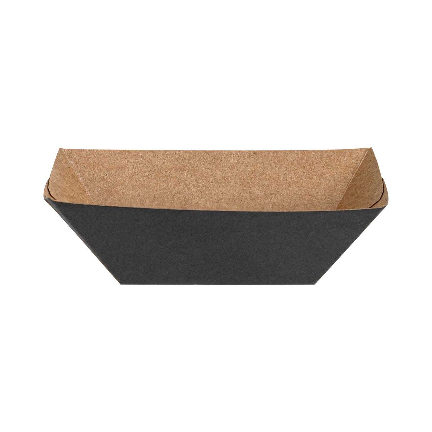 Bio Tek 2 oz Black Paper Food Tray / Boat - 3 1/4" x 2 1/4" x 1 1/4" - 50 count box