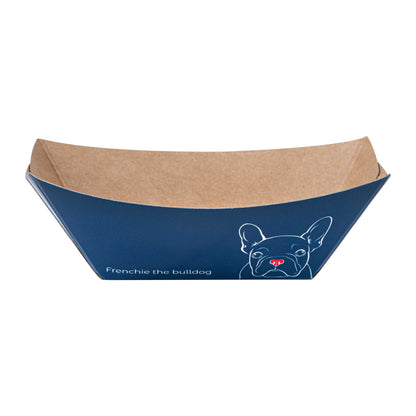 Bio Tek 2 oz Frenchie Paper Food Tray / Boat - 3 1/4" x 2 1/4" x 1 1/4" - 50 count box