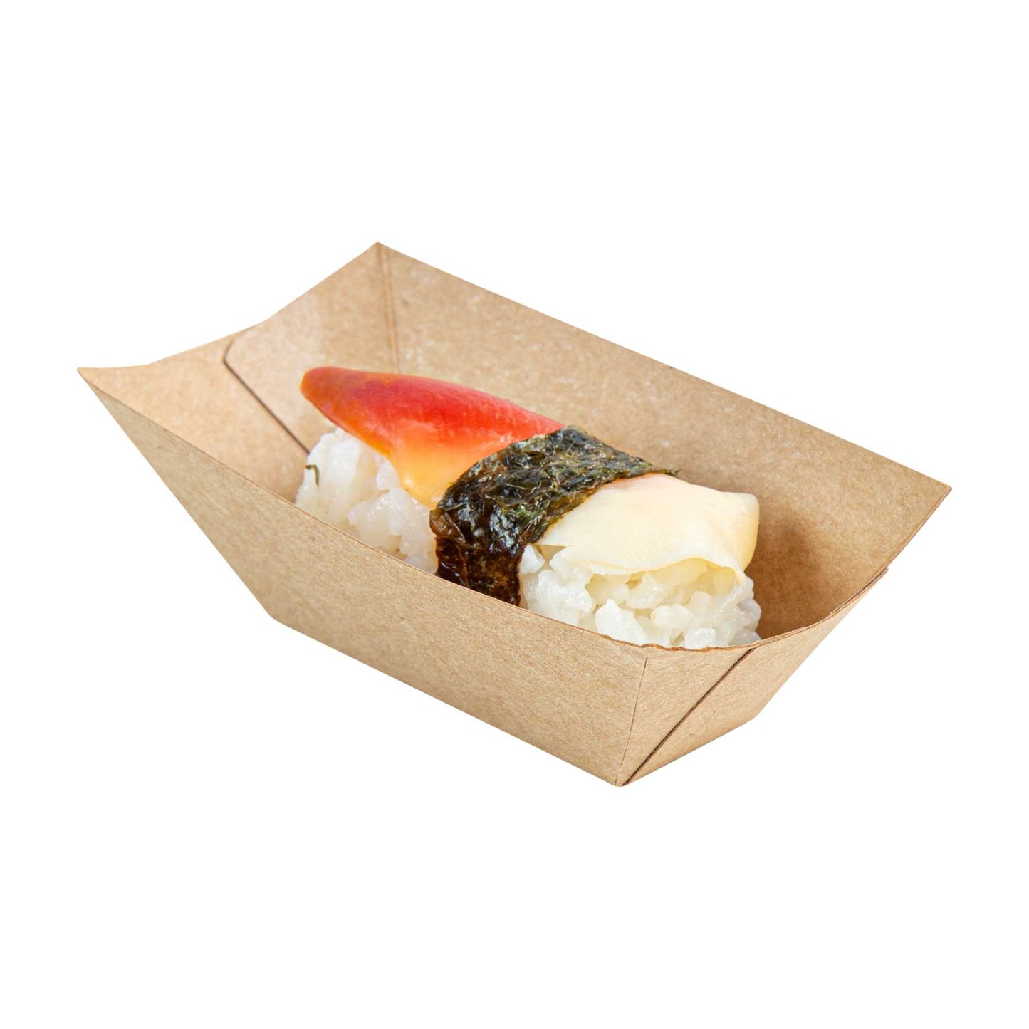 Bio Tek 2 oz Kraft Paper Food Tray / Boat - 3 1/4" x 2 1/4" x 1 1/4" - 50 count box