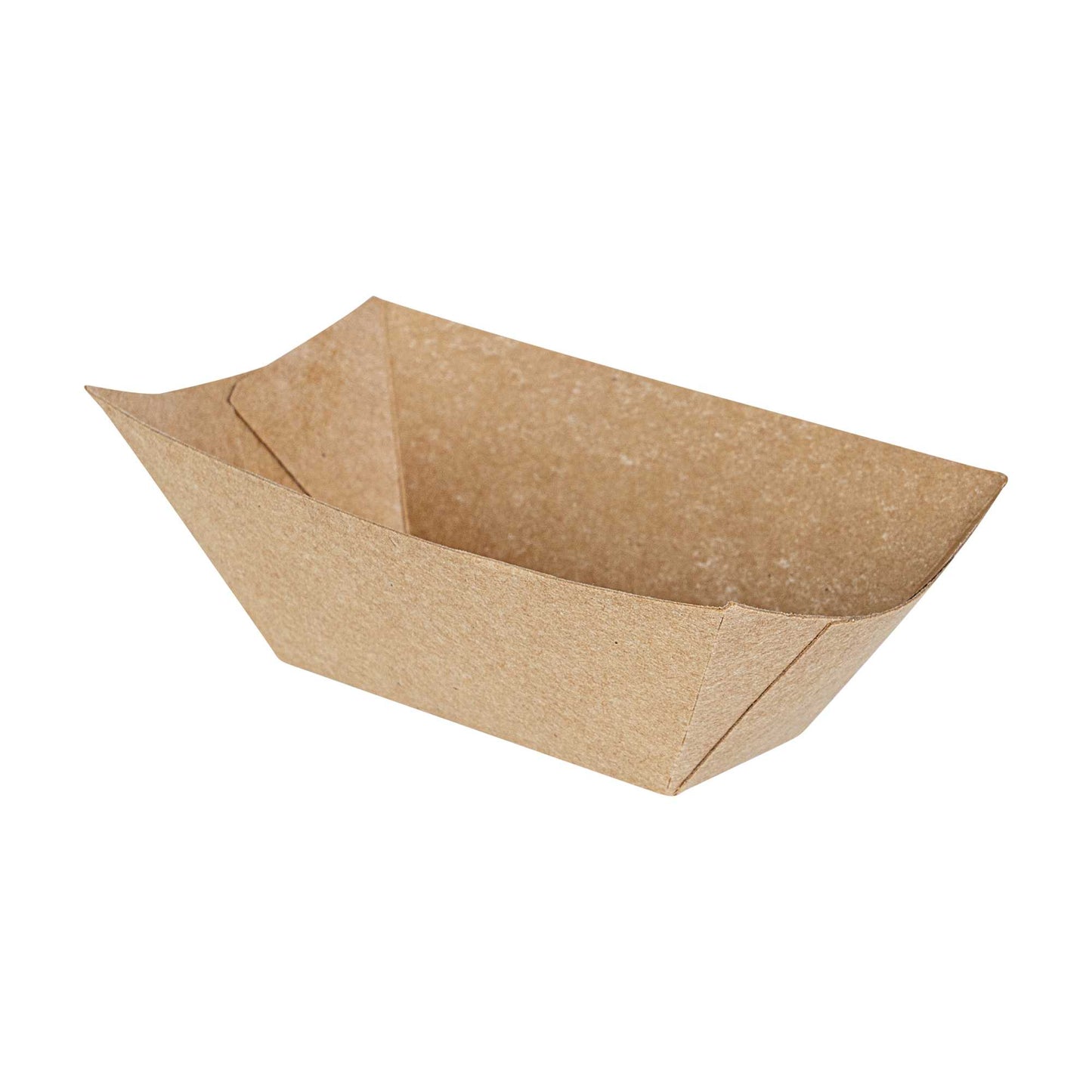 Bio Tek 2 oz Kraft Paper Food Tray / Boat - 3 1/4" x 2 1/4" x 1 1/4" - 50 count box