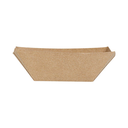 Bio Tek 2 oz Kraft Paper Food Tray / Boat - 3 1/4" x 2 1/4" x 1 1/4" - 50 count box