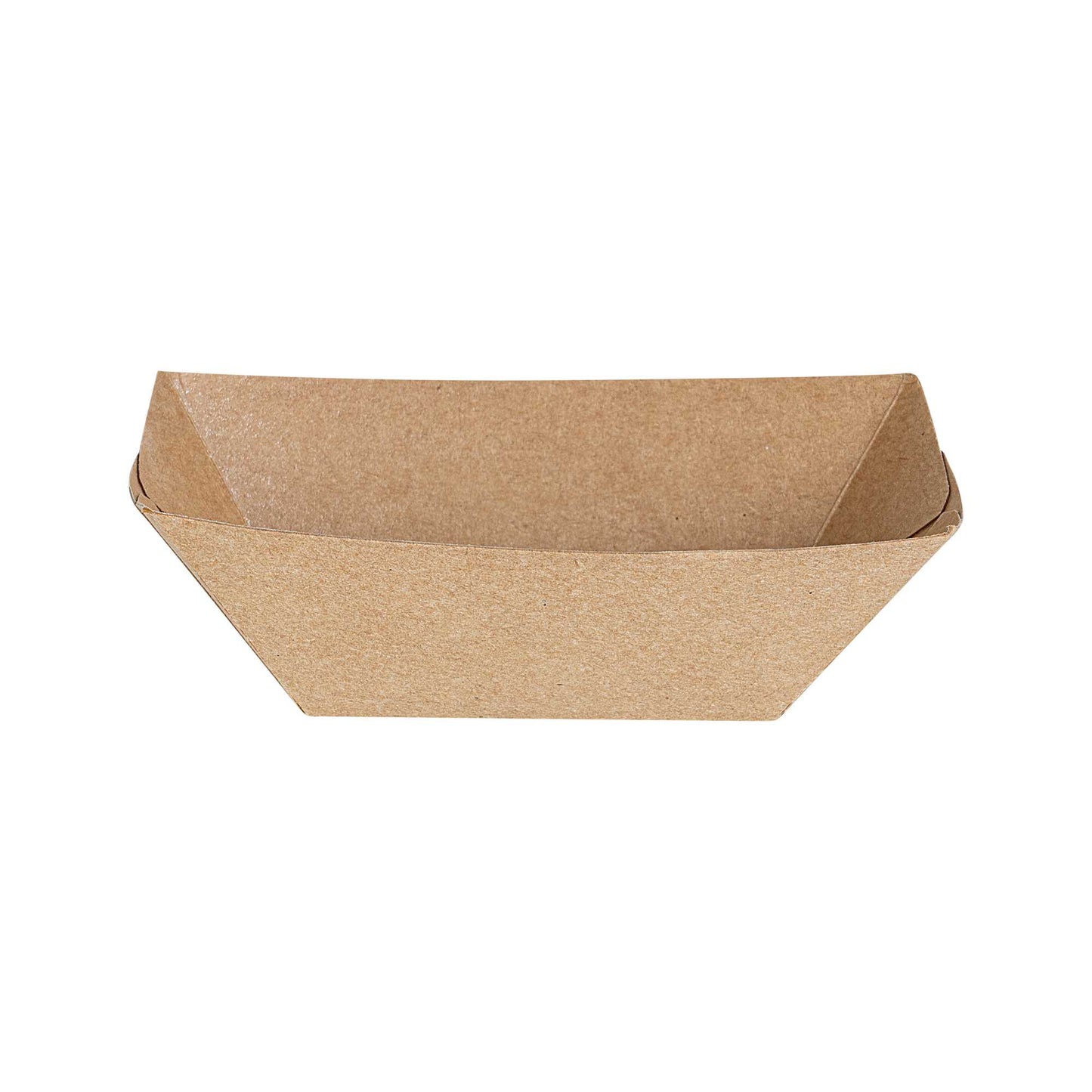 Bio Tek 2 oz Kraft Paper Food Tray / Boat - 3 1/4" x 2 1/4" x 1 1/4" - 400 count box