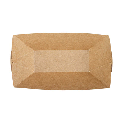 Bio Tek 2 oz Newsprint Paper Food Tray / Boat - 3 1/4" x 2 1/4" x 1 1/4" - 50 count box