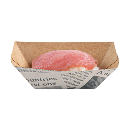 Bio Tek 2 oz Newsprint Paper Food Tray / Boat - 3 1/4" x 2 1/4" x 1 1/4" - 400 count box
