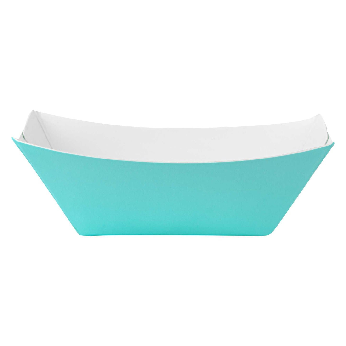 Bio Tek 2 oz Turquoise Paper Food Tray / Boat - 3 1/4" x 2 1/4" x 1 1/4" - 400 count box