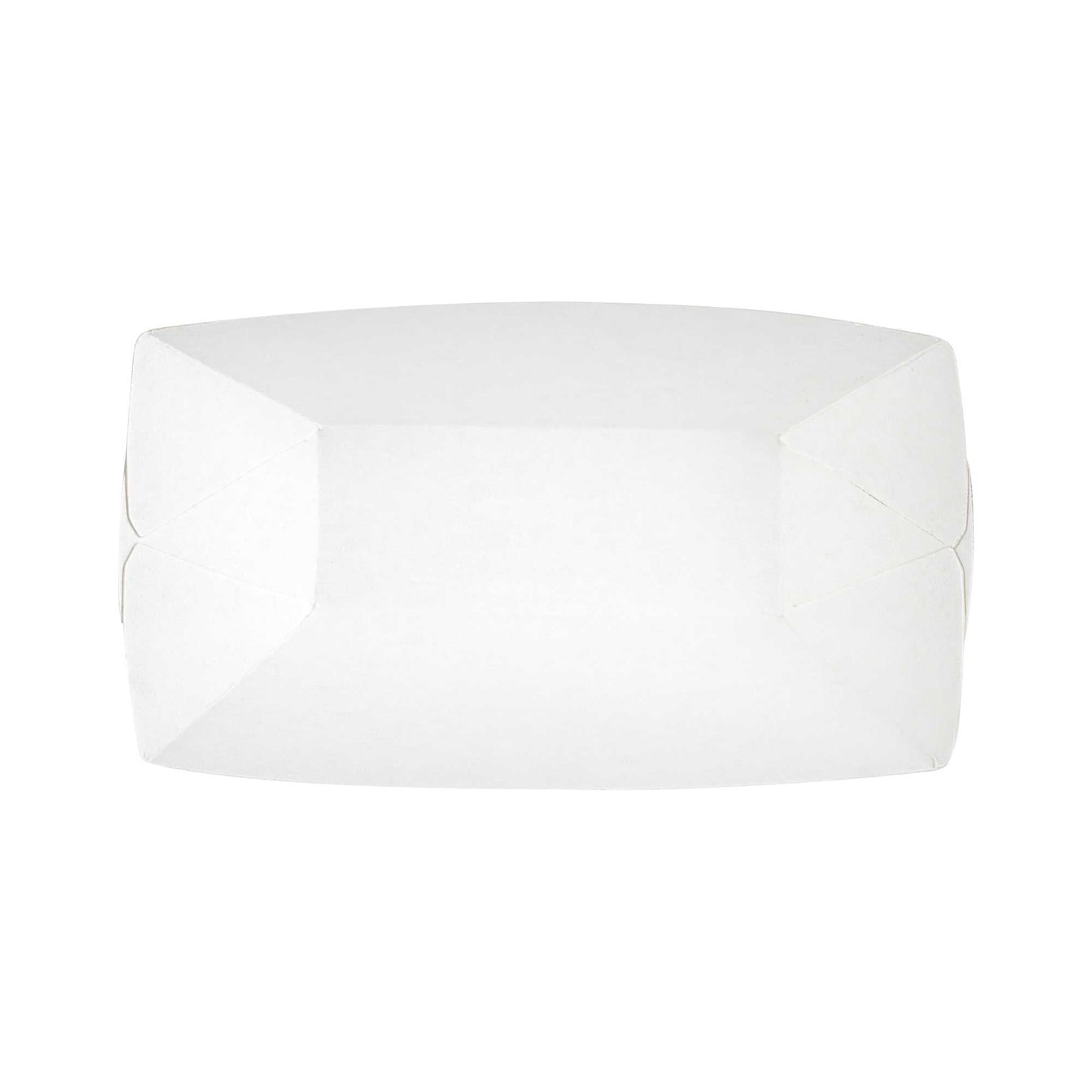 Bio Tek 2 oz White Paper Food Tray / Boat - 3 1/4" x 2 1/4" x 1 1/4" - 50 count box