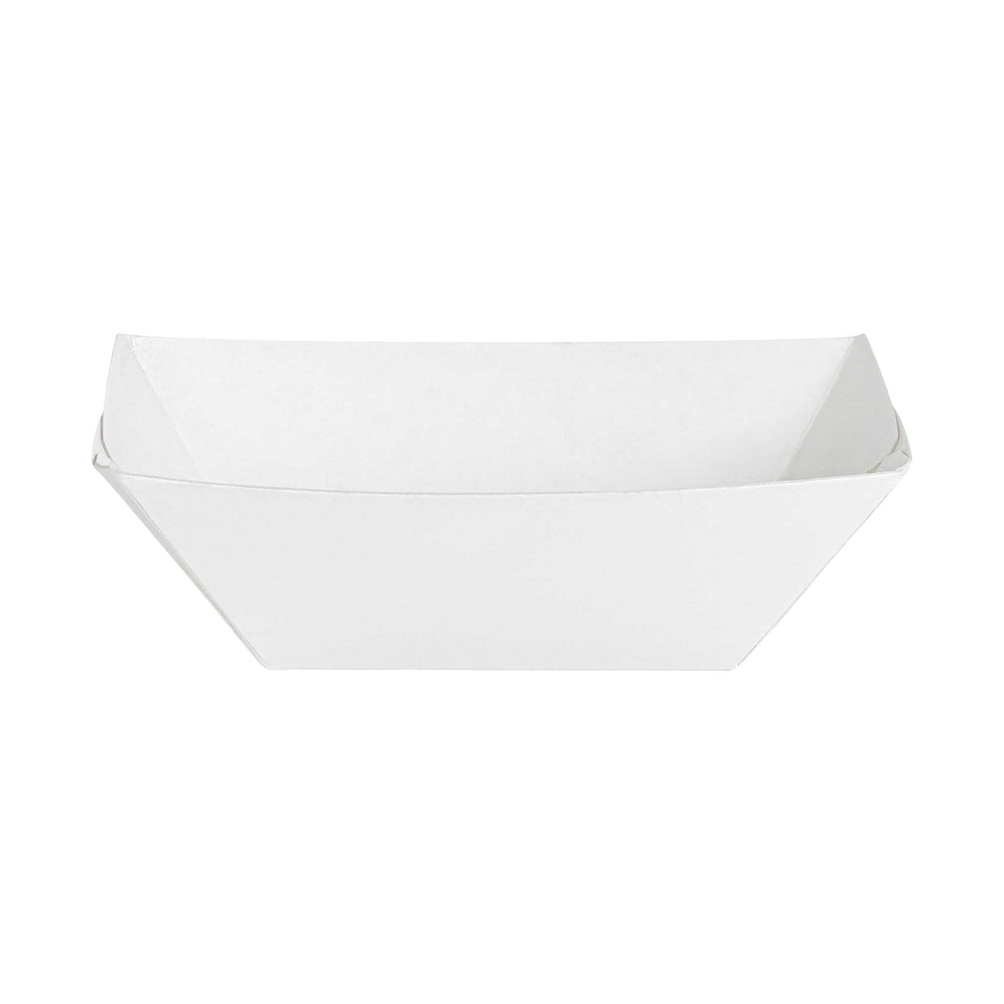 Bio Tek 2 oz White Paper Food Tray / Boat - 3 1/4" x 2 1/4" x 1 1/4" - 400 count box