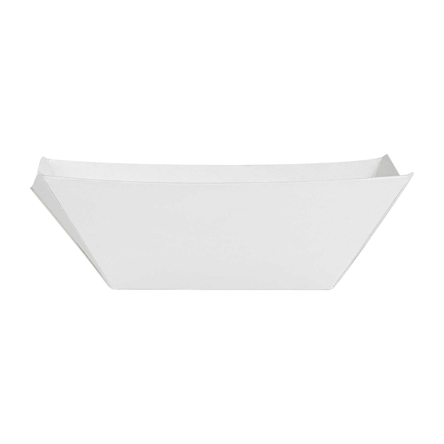 Bio Tek 2 oz White Paper Food Tray / Boat - 3 1/4" x 2 1/4" x 1 1/4" - 400 count box