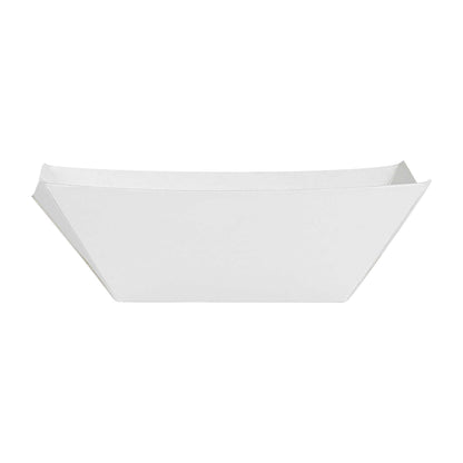 Bio Tek 2 oz White Paper Food Tray / Boat - 3 1/4" x 2 1/4" x 1 1/4" - 400 count box