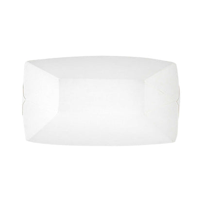 Bio Tek 2 oz White Paper Food Tray / Boat - 3 1/4" x 2 1/4" x 1 1/4" - 400 count box