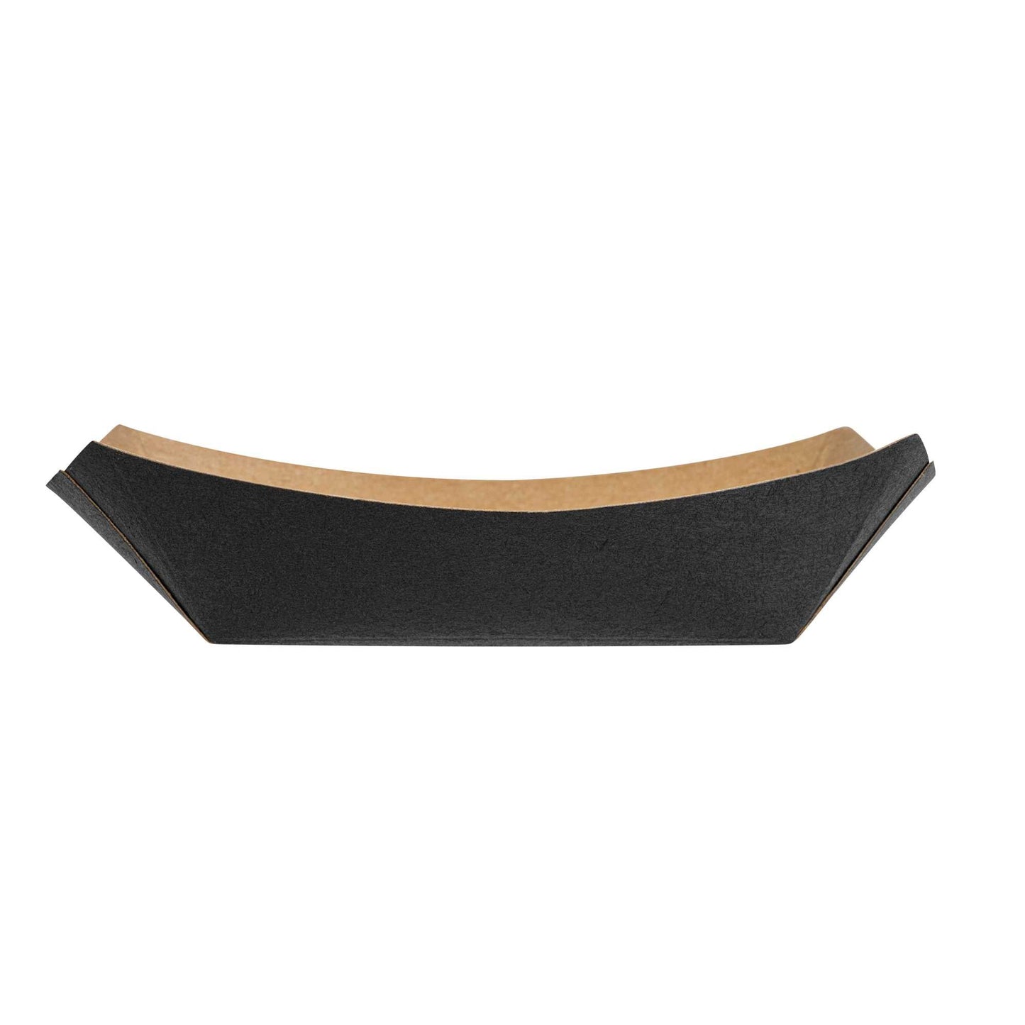 Bio Tek 4 oz Black Paper #25 Food Tray / Boat - 3" x 2" x 1" - 400 count box