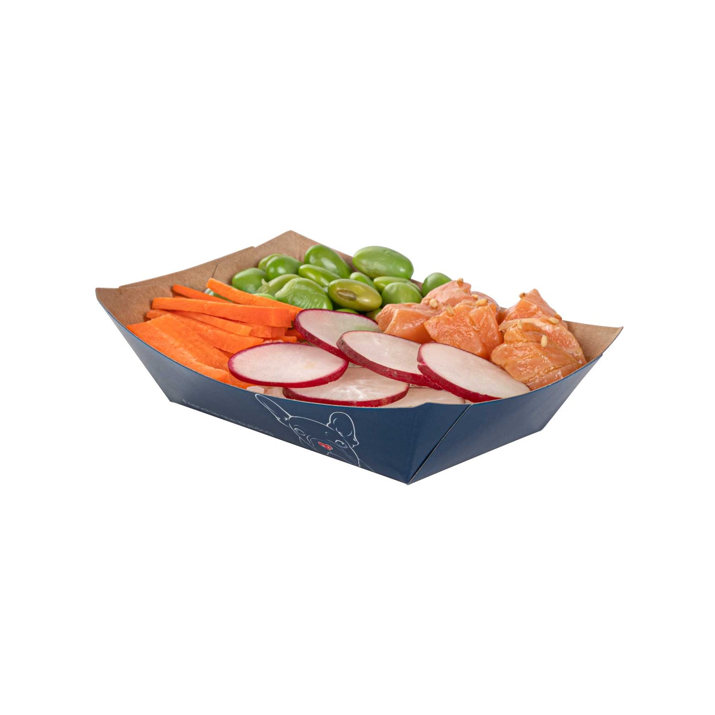 Bio Tek 4 oz Frenchie Paper #25 Food Tray / Boat - 3" x 2" x 1" - 400 count box