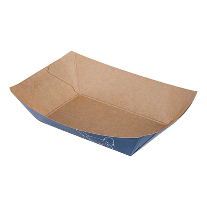 Bio Tek 4 oz Frenchie Paper #25 Food Tray / Boat - 3" x 2" x 1" - 400 count box