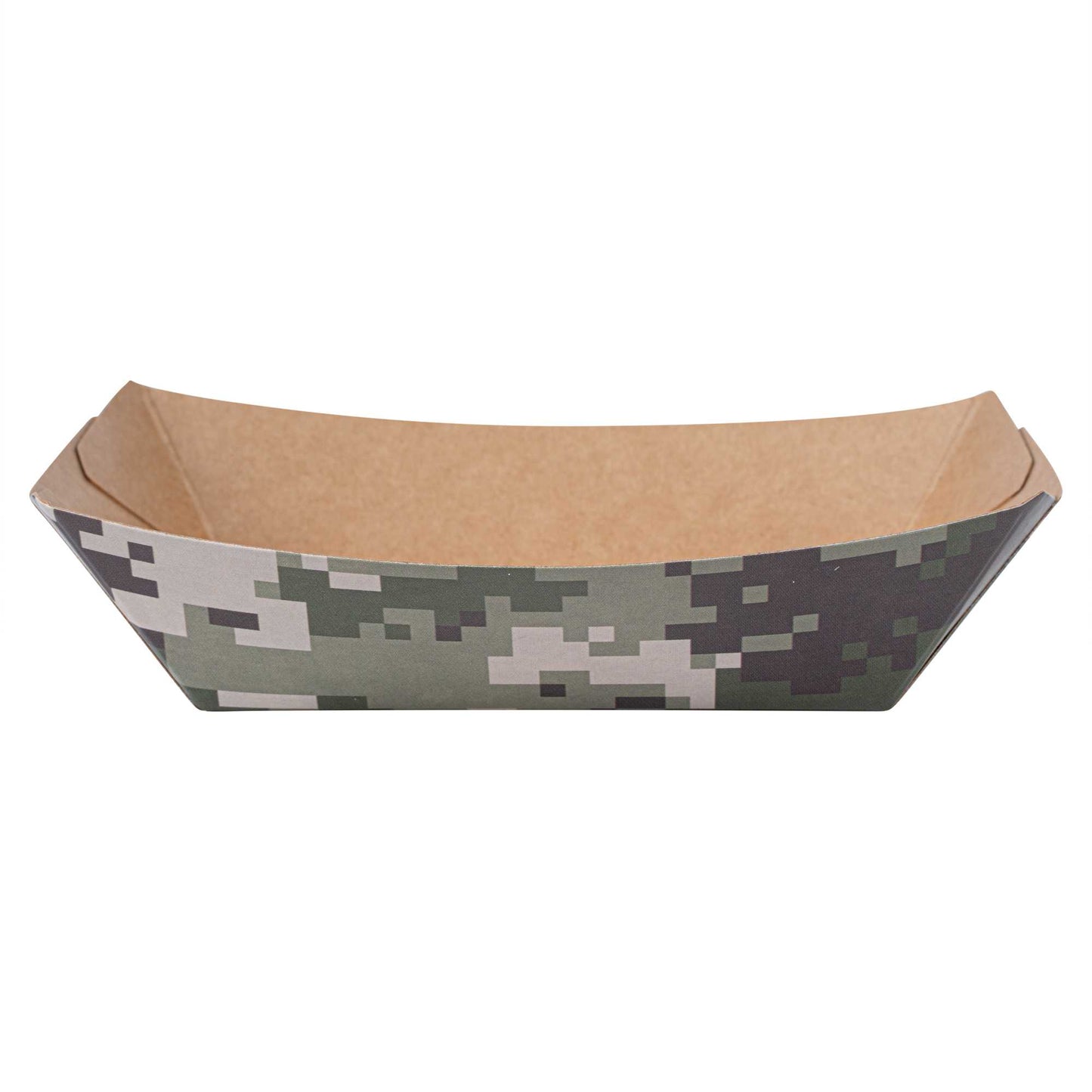 Bio Tek 4 oz Camouflage Paper #25 Food Tray / Boat - 3" x 2" x 1" - 400 count box