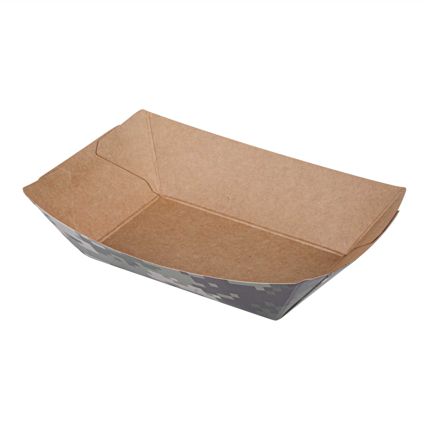 Bio Tek 4 oz Camouflage Paper #25 Food Tray / Boat - 3" x 2" x 1" - 400 count box