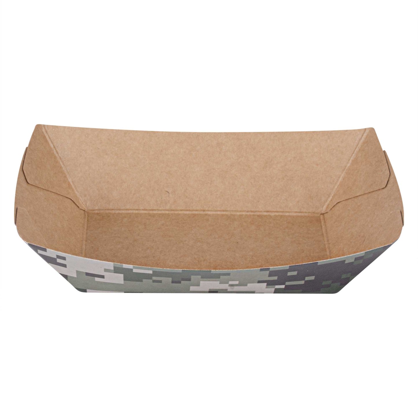 Bio Tek 4 oz Camouflage Paper #25 Food Tray / Boat - 3" x 2" x 1" - 400 count box