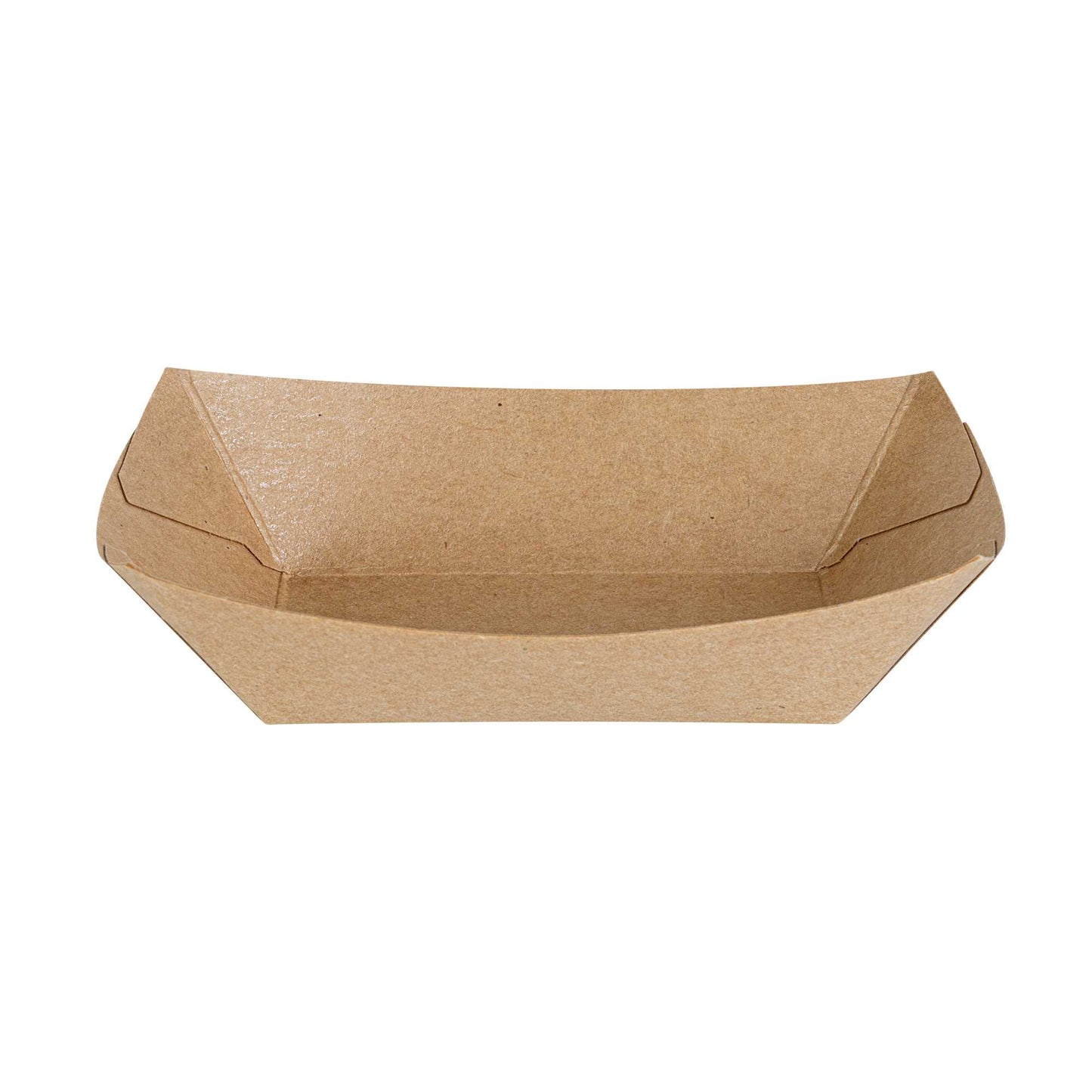 Bio Tek 4 oz Kraft Paper #25 Food Tray / Boat - 3" x 2" x 1" - 50 count box