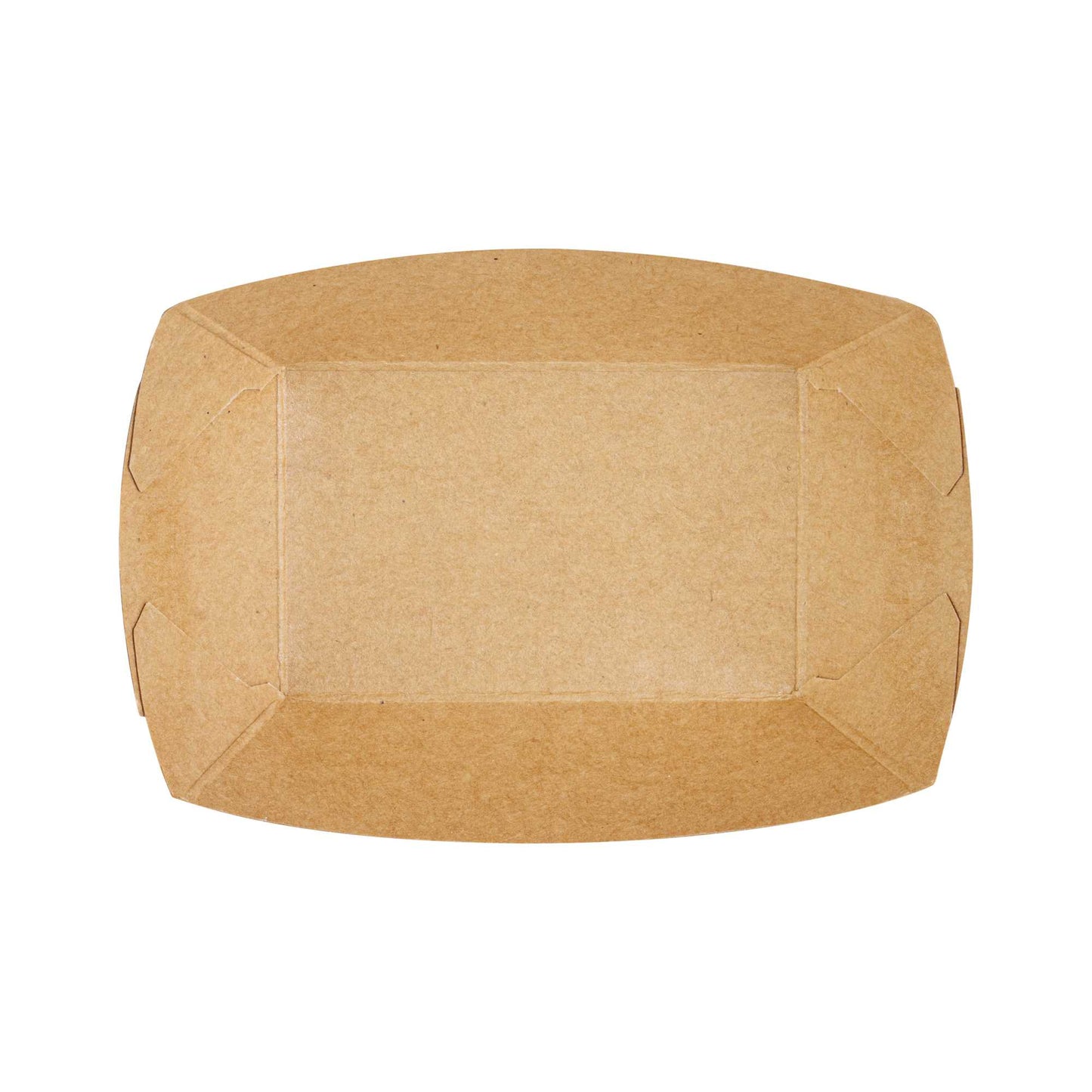 Bio Tek 4 oz Kraft Paper #25 Food Tray / Boat - 3" x 2" x 1" - 50 count box