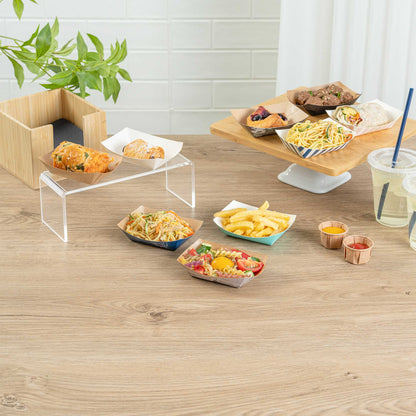 Bio Tek 4 oz Kraft Paper #25 Food Tray / Boat - 3" x 2" x 1" - 50 count box