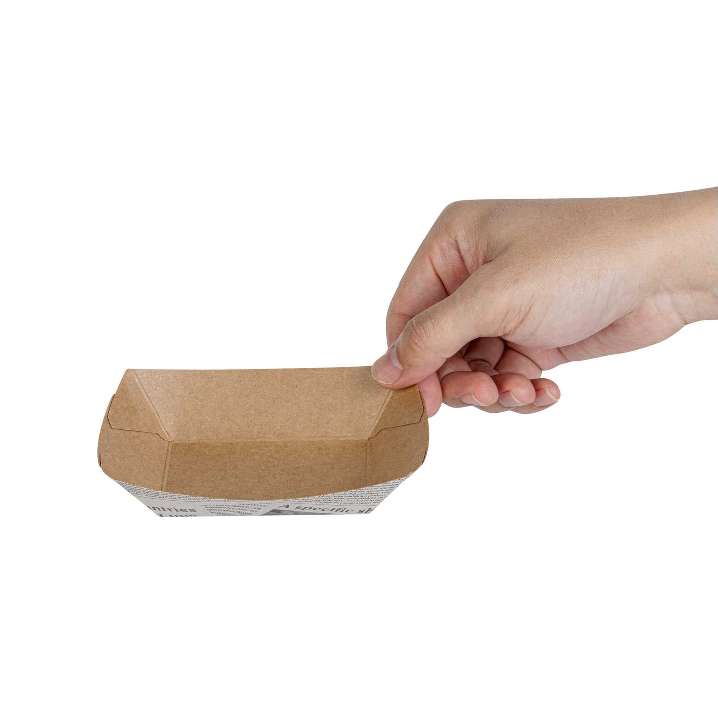 Bio Tek 4 oz Newsprint Paper #25 Food Tray / Boat - 3" x 2" x 1" - 50 count box