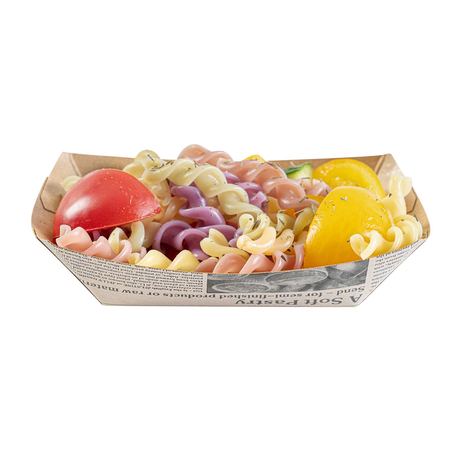 Bio Tek 4 oz Newsprint Paper #25 Food Tray / Boat - 3" x 2" x 1" - 400 count box