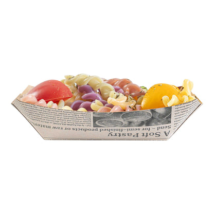 Bio Tek 4 oz Newsprint Paper #25 Food Tray / Boat - 3" x 2" x 1" - 400 count box