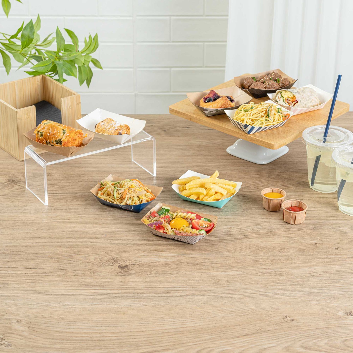 Bio Tek 4 oz Newsprint Paper #25 Food Tray / Boat - 3" x 2" x 1" - 400 count box