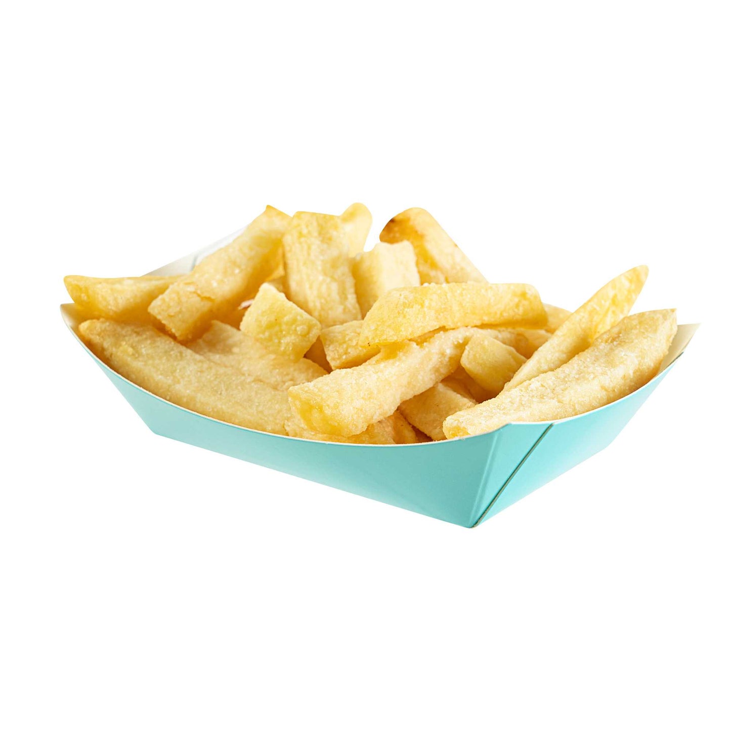 Bio Tek 4 oz Turquoise Paper #25 Food Tray / Boat - 3" x 2" x 1" - 400 count box