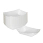 Bio Tek 4 oz White Paper #25 Food Tray / Boat - 3" x 2" x 1" - 50 count box