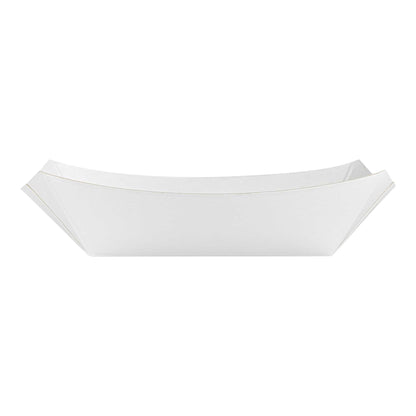 Bio Tek 4 oz White Paper #25 Food Tray / Boat - 3" x 2" x 1" - 50 count box
