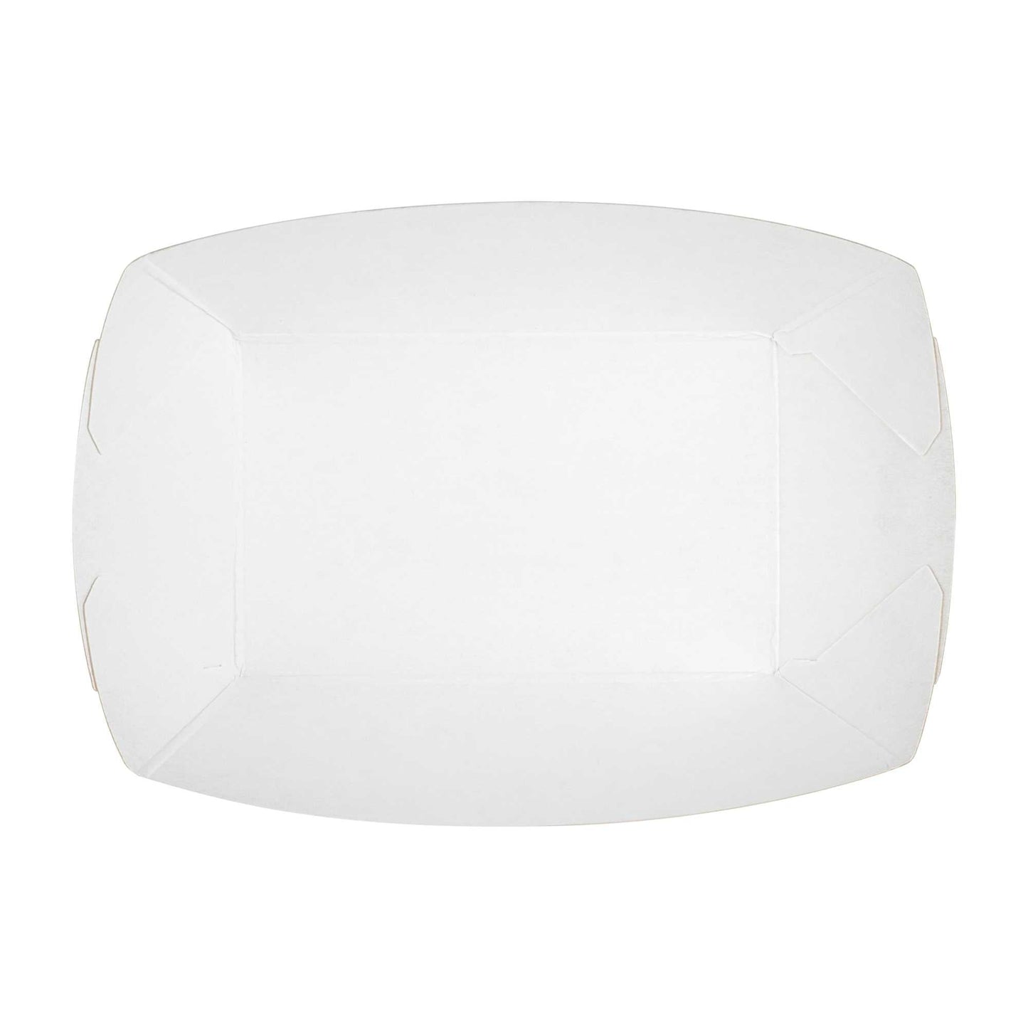Bio Tek 4 oz White Paper #25 Food Tray / Boat - 3" x 2" x 1" - 50 count box