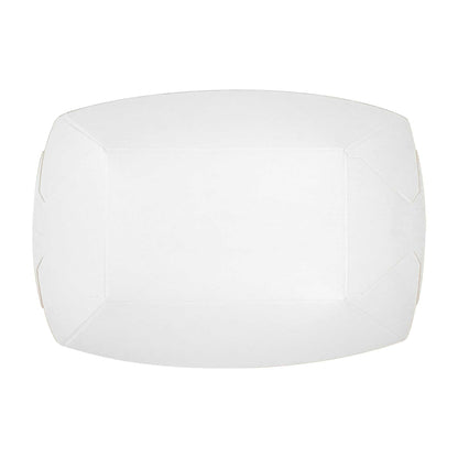 Bio Tek 4 oz White Paper #25 Food Tray / Boat - 3" x 2" x 1" - 50 count box