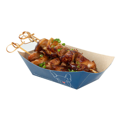 Bio Tek 6 oz Frenchie Paper #40 Food Tray / Boat - 5" x 4" x 1 1/2" - 400 count box