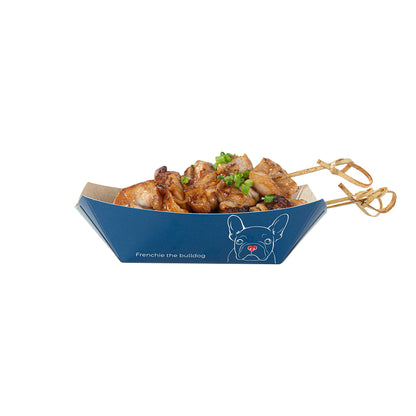 Bio Tek 6 oz Frenchie Paper #40 Food Tray / Boat - 5" x 4" x 1 1/2" - 400 count box