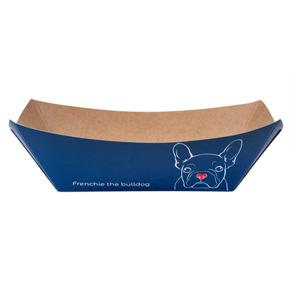 Bio Tek 6 oz Frenchie Paper #40 Food Tray / Boat - 5" x 4" x 1 1/2" - 400 count box