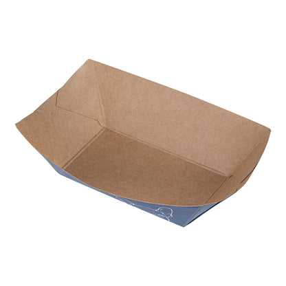 Bio Tek 6 oz Frenchie Paper #40 Food Tray / Boat - 5" x 4" x 1 1/2" - 400 count box