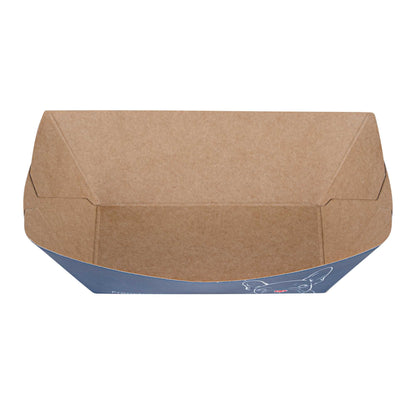 Bio Tek 6 oz Frenchie Paper #40 Food Tray / Boat - 5" x 4" x 1 1/2" - 400 count box