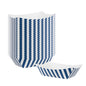Bio Tek 6 oz Blue and White Stripe Paper #40 Food Tray / Boat - 5" x 4" x 1 1/2" - 50 count box