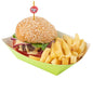 Bio Tek 6 oz Eco Green Paper #40 Food Tray / Boat - 5" x 4" x 1 1/2" - 50 count box