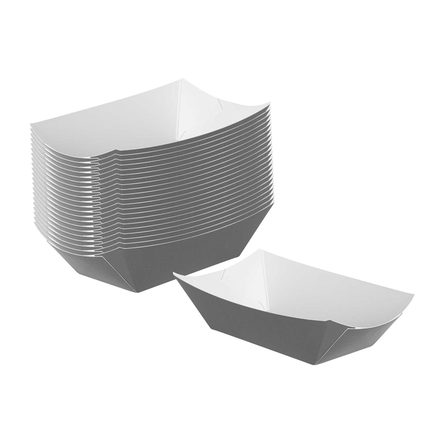 Bio Tek 6 oz Gray Paper #40 Food Tray / Boat - 5" x 4" x 1 1/2" - 400 count box