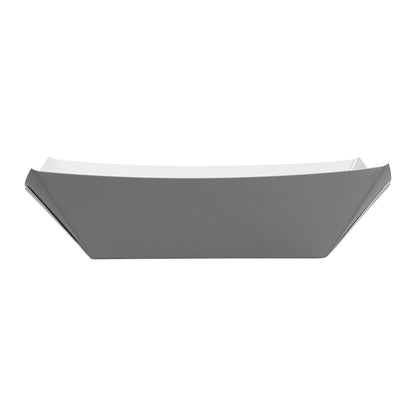 Bio Tek 6 oz Gray Paper #40 Food Tray / Boat - 5" x 4" x 1 1/2" - 50 count box