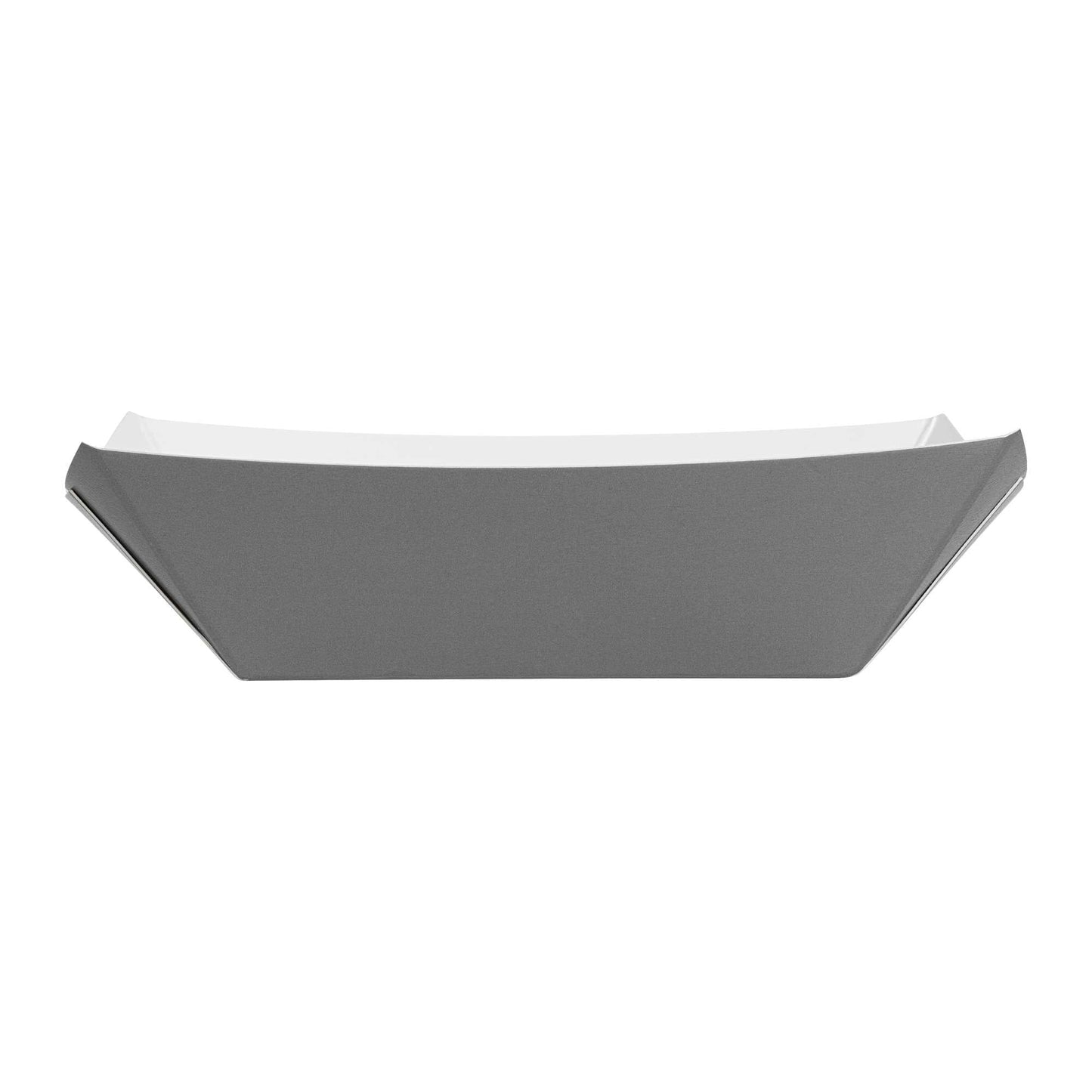 Bio Tek 6 oz Gray Paper #40 Food Tray / Boat - 5" x 4" x 1 1/2" - 400 count box