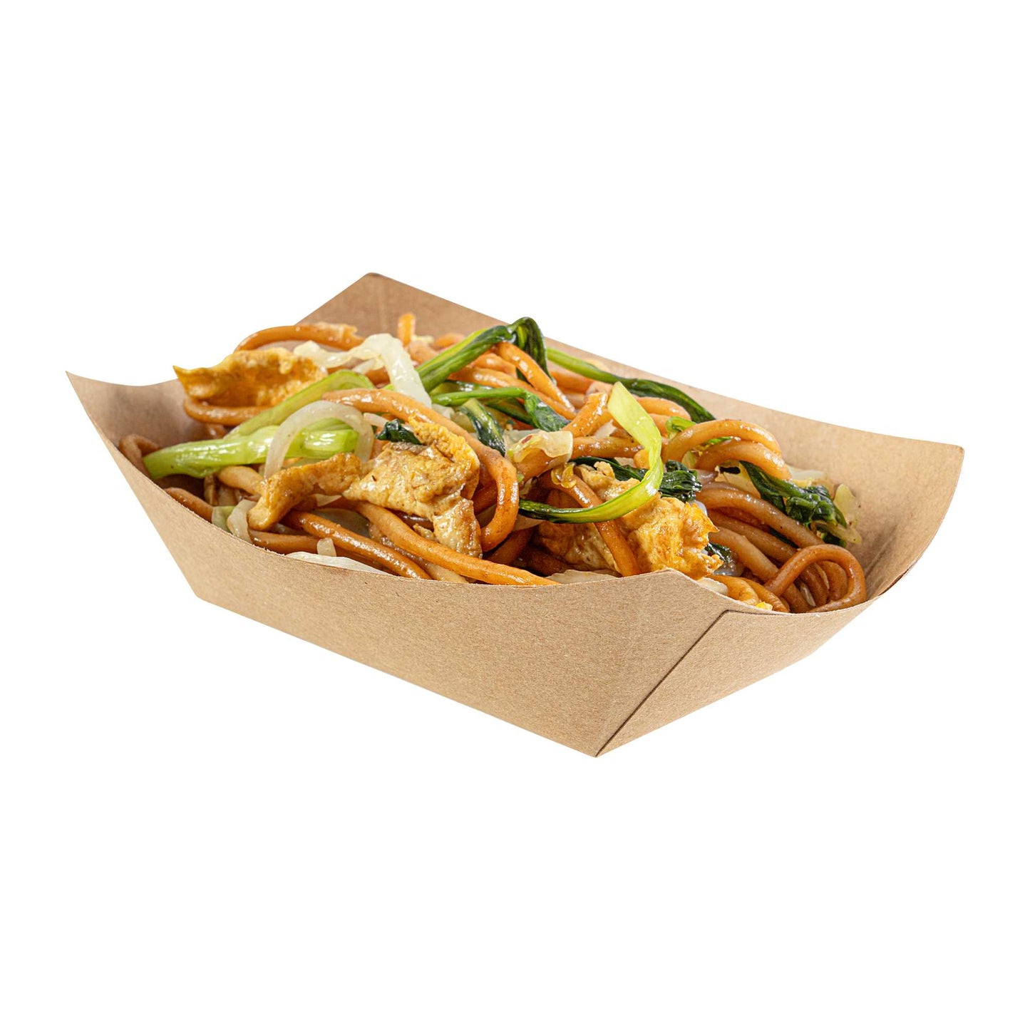 Bio Tek 6 oz Kraft Paper #40 Food Tray / Boat - 5" x 4" x 1 1/2" - 400 count box