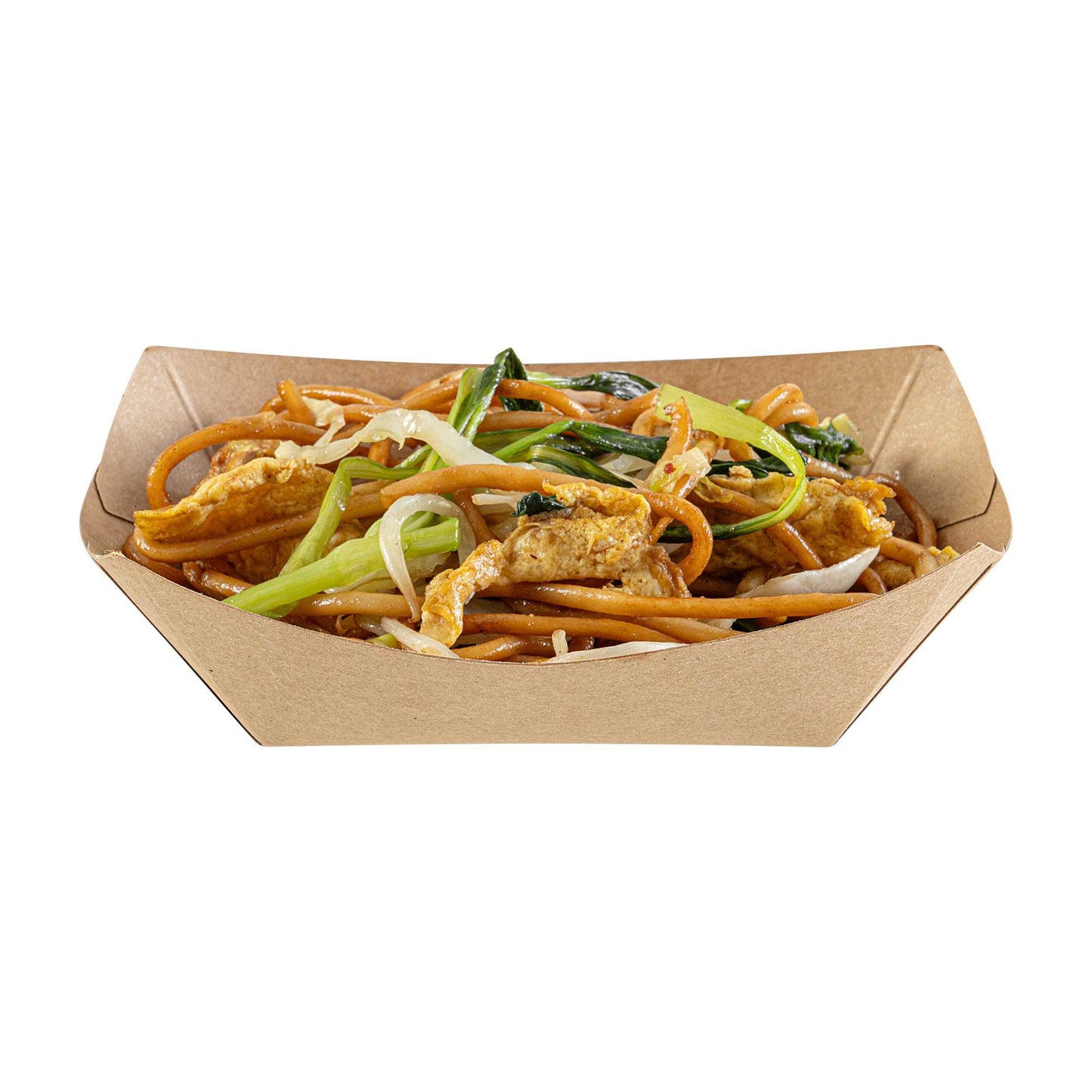 Bio Tek 6 oz Kraft Paper #40 Food Tray / Boat - 5" x 4" x 1 1/2" - 50 count box