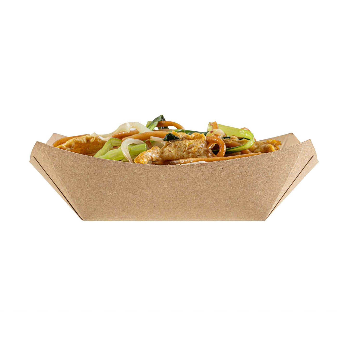 Bio Tek 6 oz Kraft Paper #40 Food Tray / Boat - 5" x 4" x 1 1/2" - 50 count box