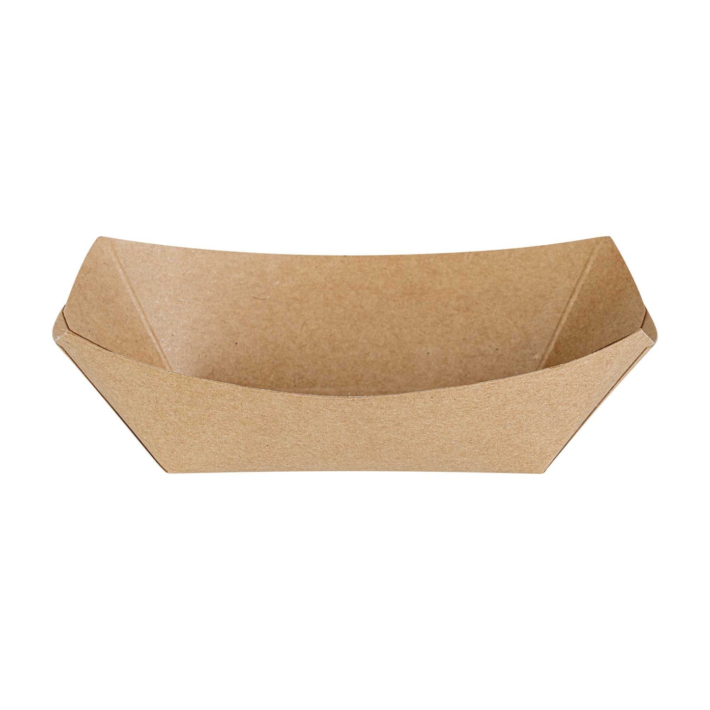Bio Tek 6 oz Kraft Paper #40 Food Tray / Boat - 5" x 4" x 1 1/2" - 50 count box