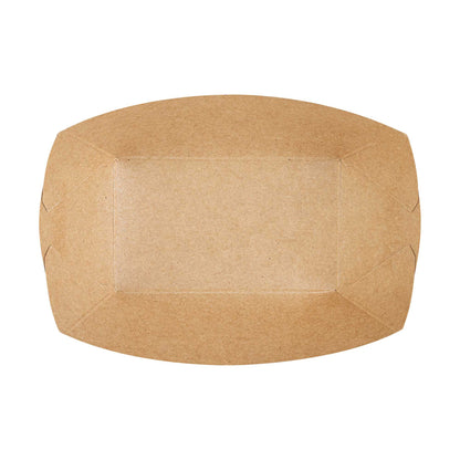 Bio Tek 6 oz Kraft Paper #40 Food Tray / Boat - 5" x 4" x 1 1/2" - 50 count box