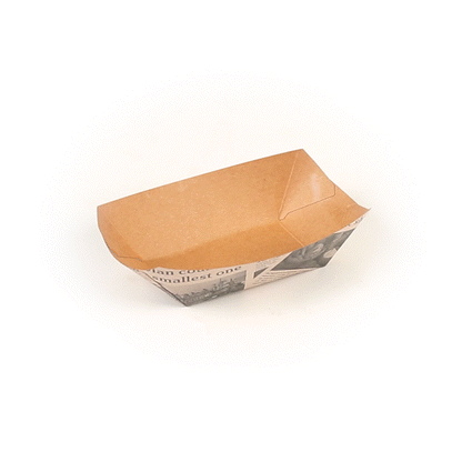Bio Tek 6 oz Newsprint Paper #40 Food Tray / Boat - 5" x 4" x 1 1/2" - 50 count box