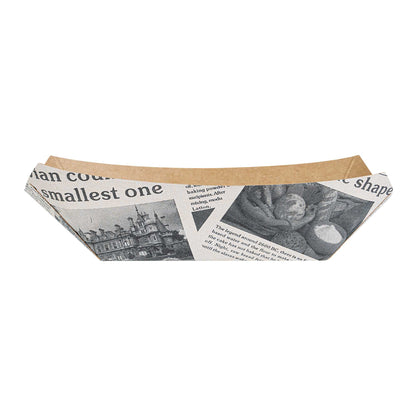 Bio Tek 6 oz Newsprint Paper #40 Food Tray / Boat - 5" x 4" x 1 1/2" - 50 count box